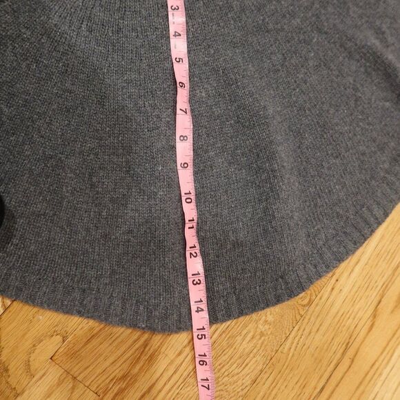 KNOT kids poncho cape wool knit cashmere grey pull on hood cable formal preppy 3 - Picture 8 of 8